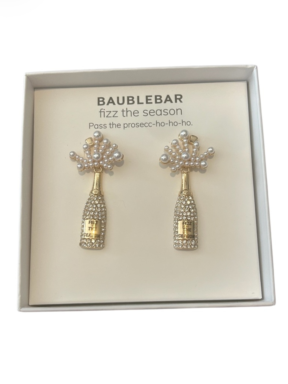 BaubleBar Fizz the Season Pass the Prosecco Dangle Earrings